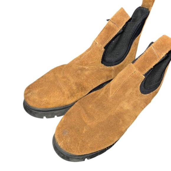 SAYDO Suede‎ Chelsea Boots Brown Chunky Lug Sole Women's 8 EU 39 - Picture 13 of 14